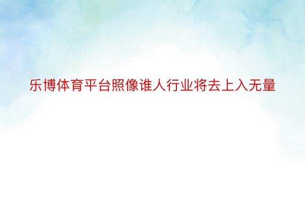 乐博体育平台照像谁人行业将去上入无量